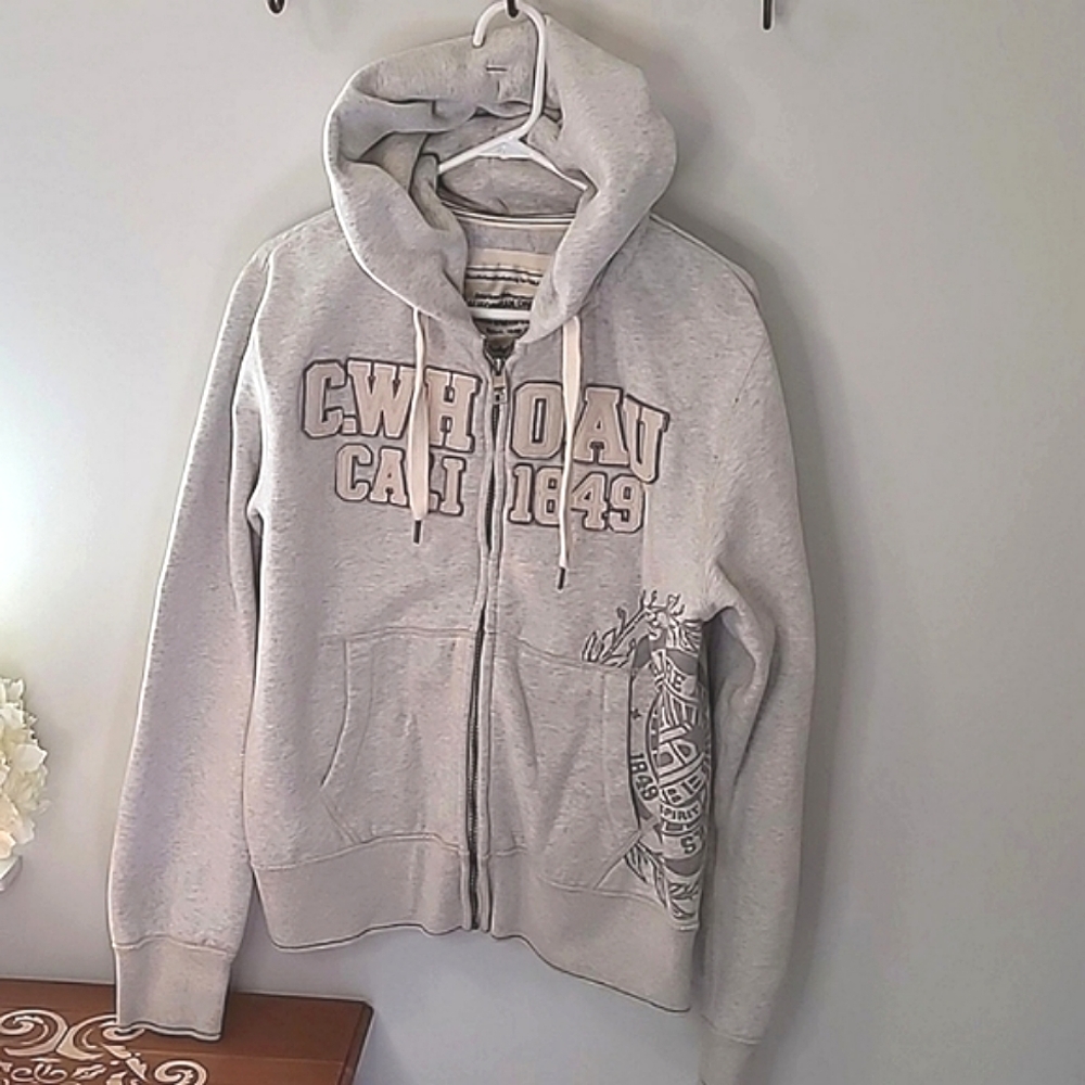 Vintage Men's zip-up hooded sweatshirt, California Dream, American Vintage Style